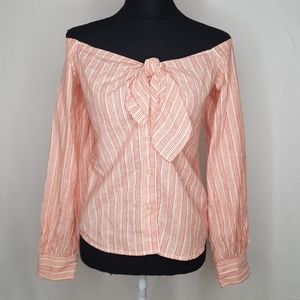 Free People Linen Off Shoulder Blouse NWT